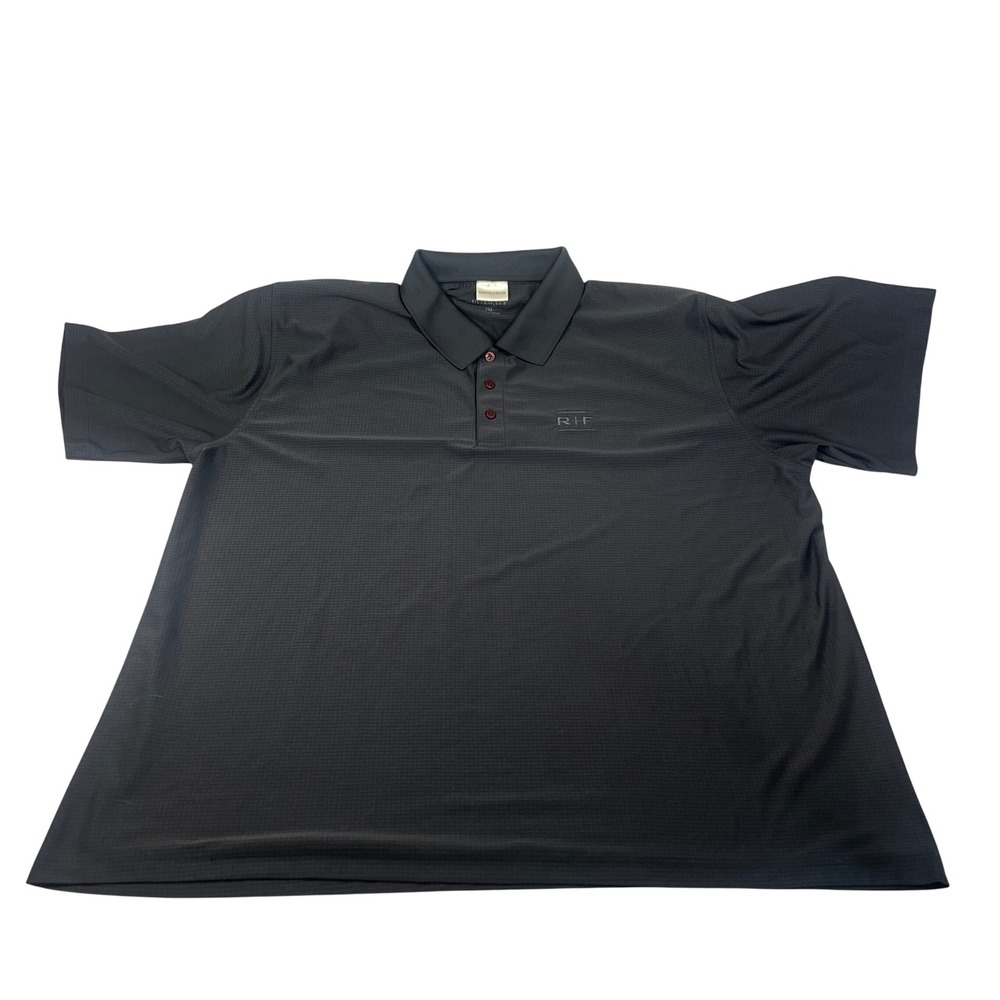 UltraClub Mens 2XL Black Cool & Dry Polo Shirt Rodan + Fields Logo Grid Texture